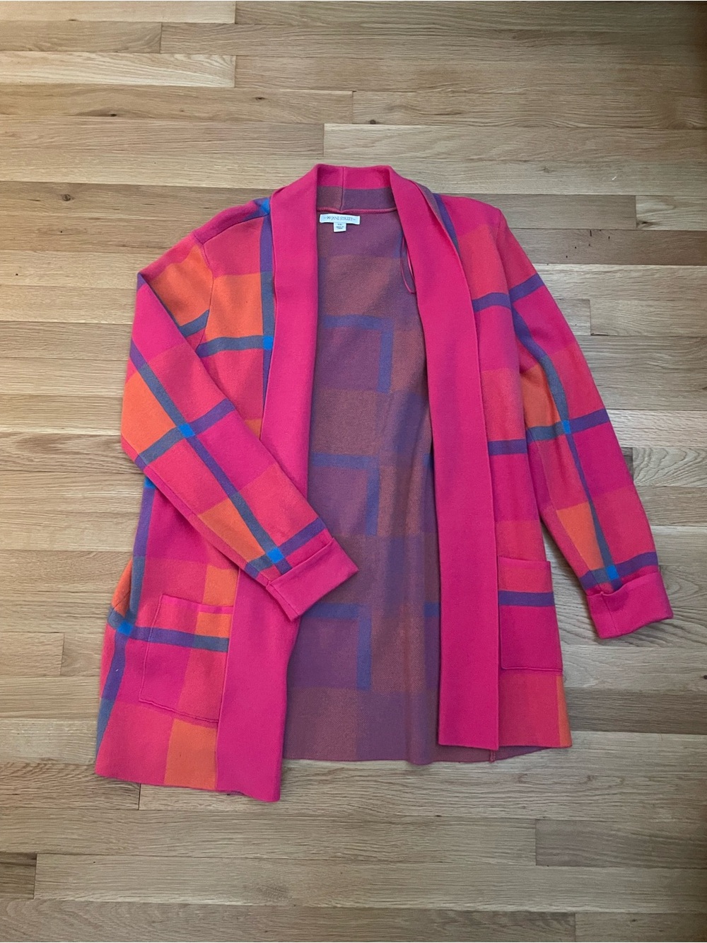 99 Jane Street Pink Plaid Duster XXL